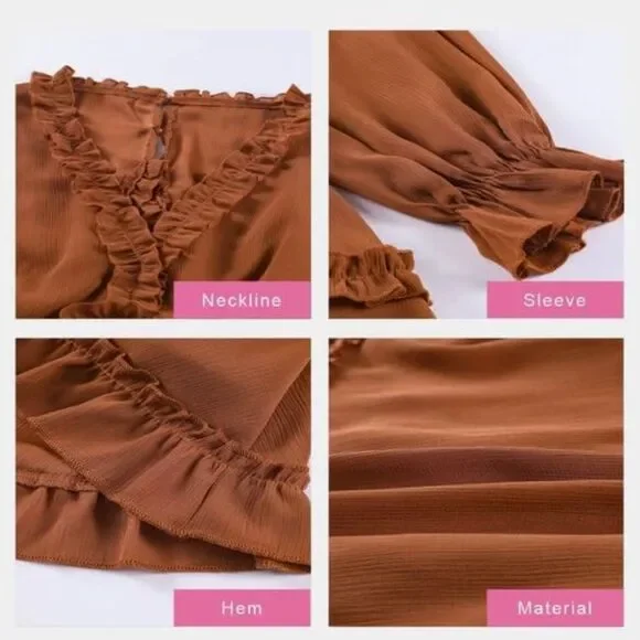 Deep V Neck Mini Dress - Picture 6 of 7